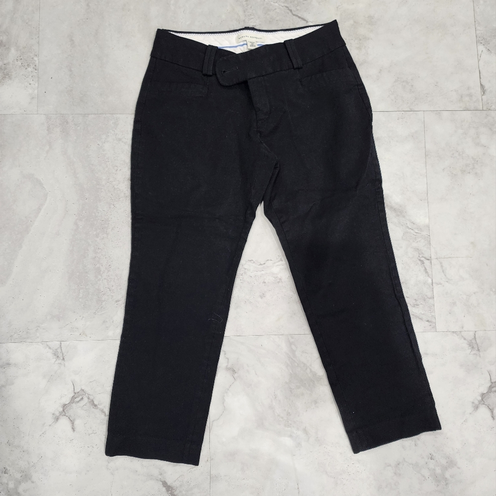 Banana Republic Women Stretch Cropped Pants Black Petites Size 4P